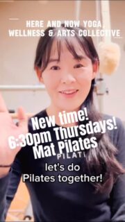✨ New Time Alert! ✨
Mat Pilates with Soo is now at 6:30pm (still Thursdays) — join us for 50 minutes of strength, balance, and mindful movement. 🧘‍♀️💪

This class focuses on building core stability, improving posture, and helping you feel grounded and strong from the inside out. All levels are welcome — come move, breathe, and reconnect with your body.

Here and Now Yoga, Wellness & Arts Collective
22 Verbena Ave., Floral Park, NY
Thursdays, 6:30–7:20 PM

Make Thursday your new self-care night! 💫
#MatPilates #FloralParkYoga #HereAndNowYoga #MindfulMovement #PilatesWithSoo #floralpark #floralparkny #moveforhealth #selfcarethursday #strongcore #strongcorestrongbody 💪🏼💪🏽💪🏾