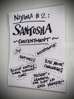 SANTOSHA 🧘🏻‍♀️

One of the Niyamas in yoga, Santosha is often translated as contentment.

Noticing what is good, right here, right now.

The breath.
The body.
The people around you.
The little moments you might normally rush past.

To pause and appreciate what we already have.

Less “I’ll be happy when…”
More “I can appreciate this moment.”

To practice both on and off the mat. 

#Santosha #YogaPhilosophy #Niyamas #Contentment #HereAndNowYoga
