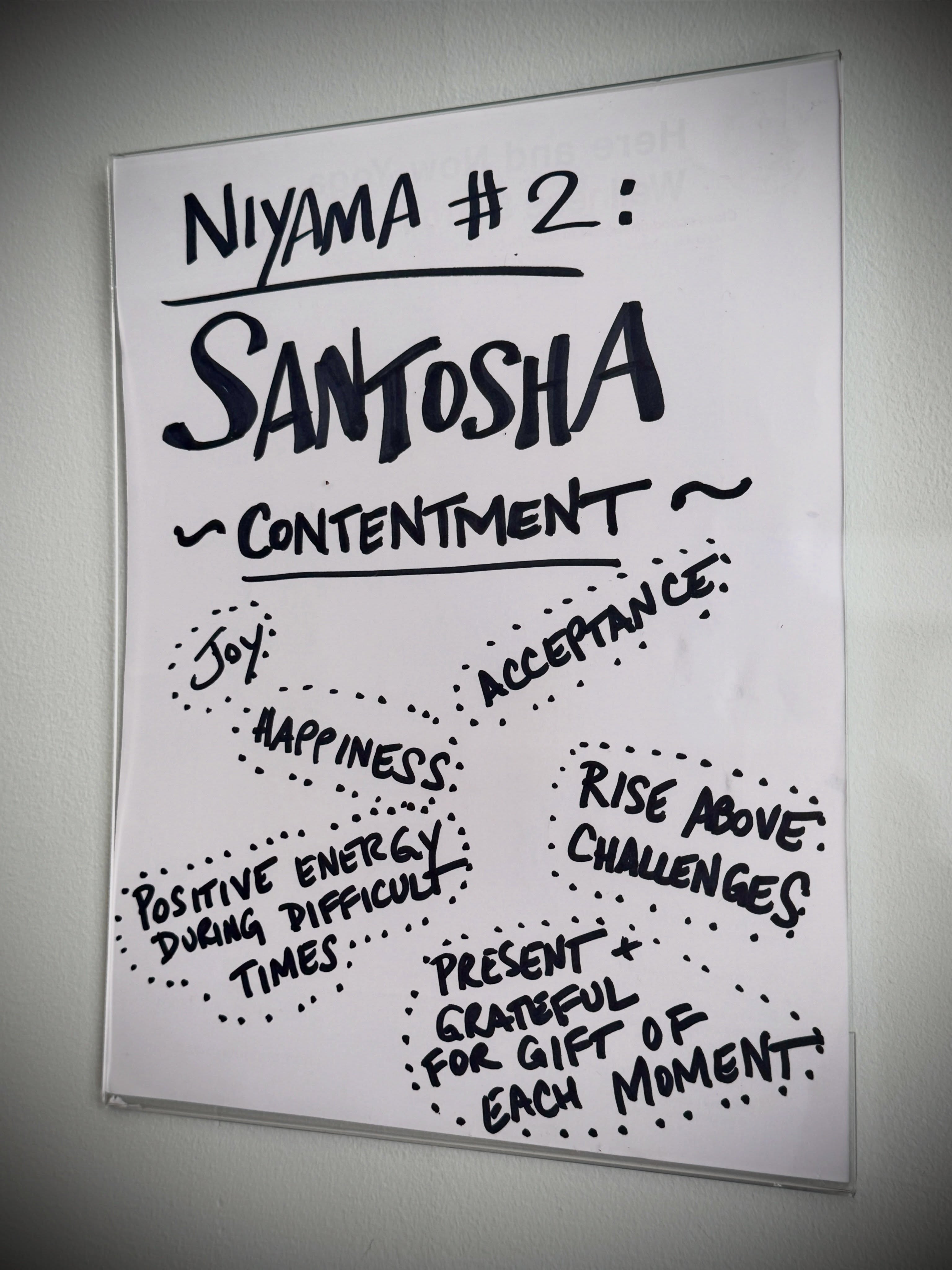 SANTOSHA 🧘🏻‍♀️

One of the Niyamas in yoga, Santosha is often translated as contentment.

Noticing what is good, right here, right now.

The breath.
The body.
The people around you.
The little moments you might normally rush past.

To pause and appreciate what we already have.

Less “I’ll be happy when…”
More “I can appreciate this moment.”

To practice both on and off the mat. 

#Santosha #YogaPhilosophy #Niyamas #Contentment #HereAndNowYoga