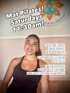 ✨ MAT PILATES ✨
Saturdays • 11:30 AM • with Hailey
October 10–31

Your Saturday morning workout just got better.

A full-body Mat Pilates class with core work, strength, stability + that good Pilates burn. 🔥

Donation-based throughout October in honor of Breast Cancer Awareness Month, benefiting the Rockville Centre Breast Cancer Coalition. 🎀

Come get your Pilates fix and support a great local organization.

Here and Now Yoga, Wellness & Arts Collective,
22 Verbena Ave., Floral Park, NY 🪷

#hereandnowyoga #floralpark #floralparkny #matpilates #belleroseny 💪🏽